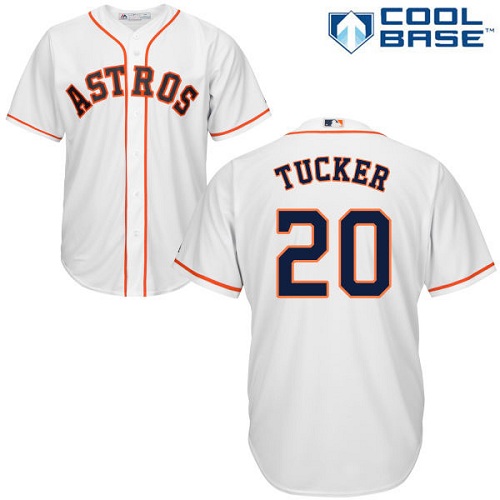 Astros #20 Preston Tucker White Cool Base Stitched Youth MLB Jersey